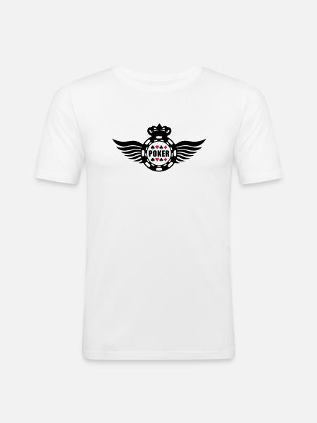poker_king_wings_f2 - Men's Slim Fit T-Shirt - white