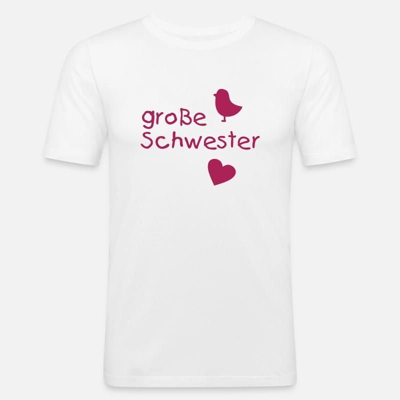 Große Schwester - Männer Slim Fit T-Shirt - Weiß