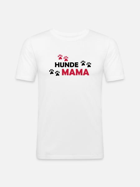 hunde_mama_002 - Männer Slim Fit T-Shirt - Weiß