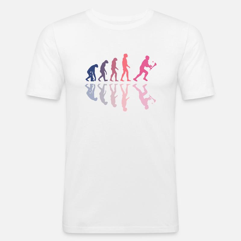 L’évolution du hurling - T-shirt près du corps Homme - blanc