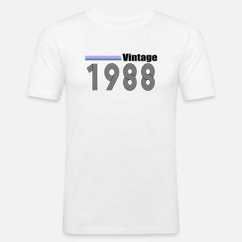 1988 - Männer Slim Fit T-Shirt - Weiß