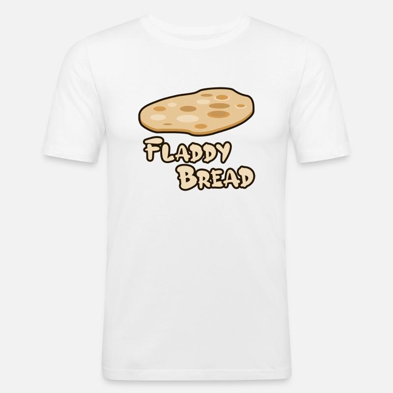 Fladdy Bread Fladenbrot Flatbread - Männer Slim Fit T-Shirt - Weiß