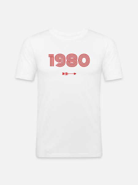 Born in 1980 - Men's Slim Fit T-Shirt - white