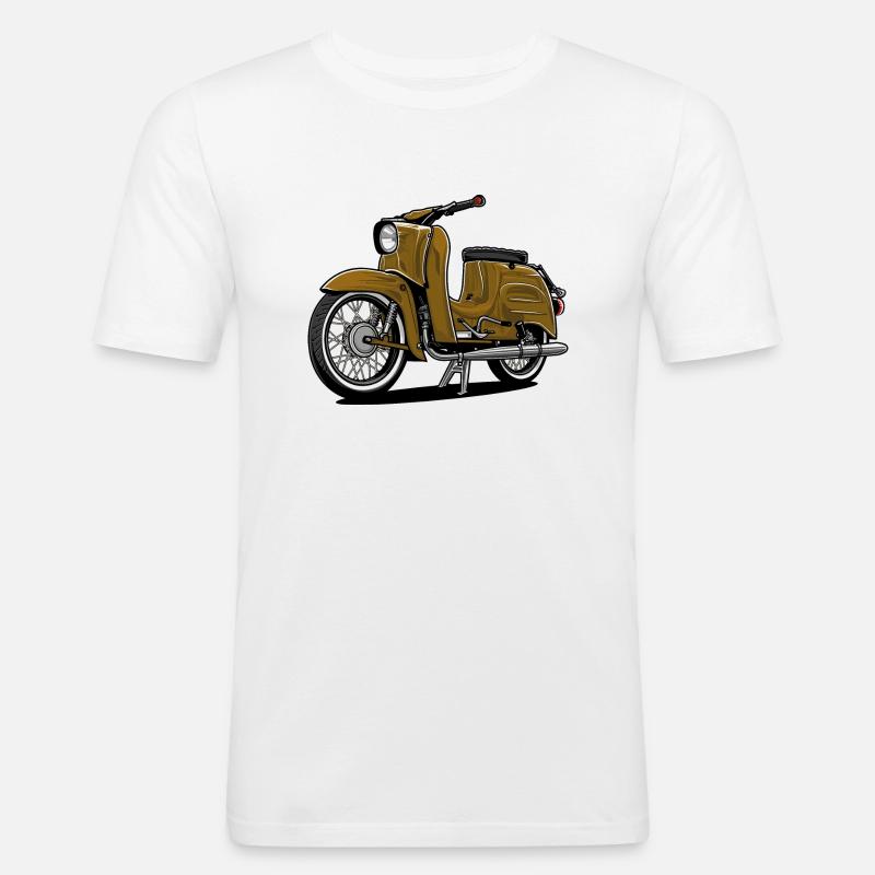 Schwalbe (ocker) // Illustration - Männer Slim Fit T-Shirt - Weiß