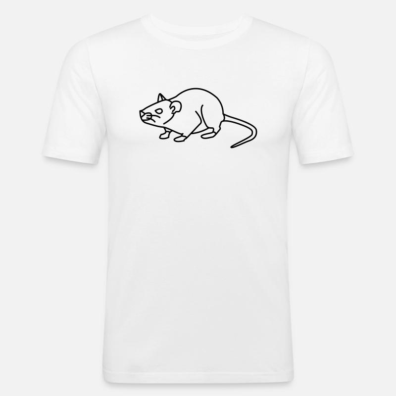Maus - Männer Slim Fit T-Shirt - Weiß