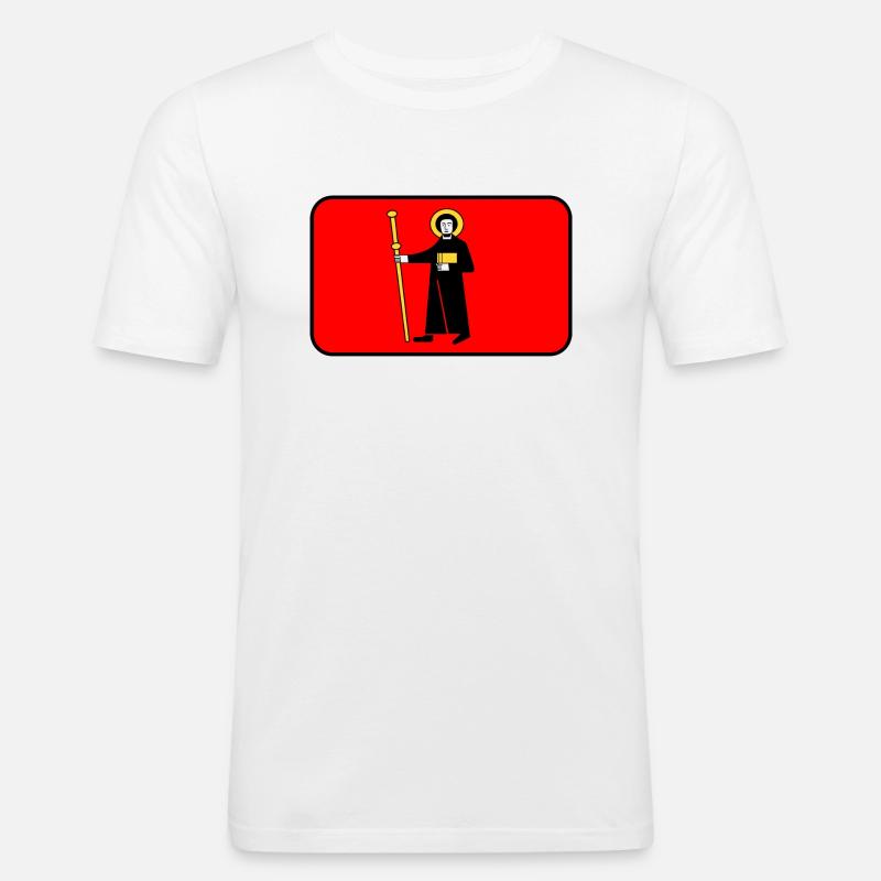 Flaggenvignette oder Logo von Glarus - Männer Slim Fit T-Shirt - Weiß