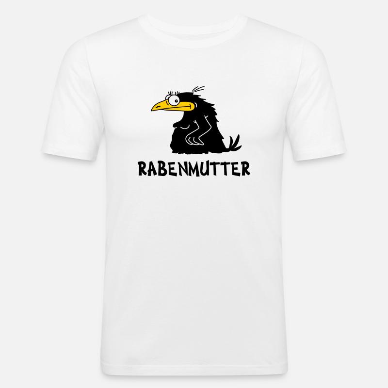 Rabemutter - Männer Slim Fit T-Shirt - Weiß