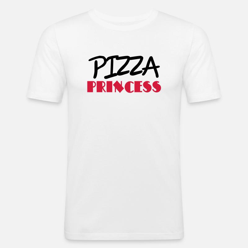 Pizza Princess - Männer Slim Fit T-Shirt - Weiß