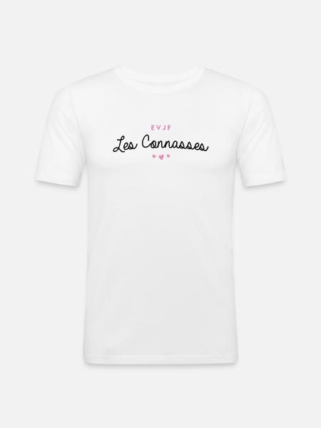 T-shirt EVJF "Les Connasses" - T-shirt près du corps Homme - blanc