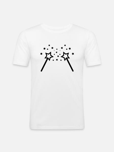 Wand 02 - Men's Slim Fit T-Shirt - white