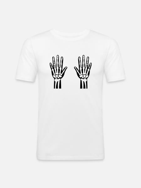 Skeleton Hands 01 - Men's Slim Fit T-Shirt - white