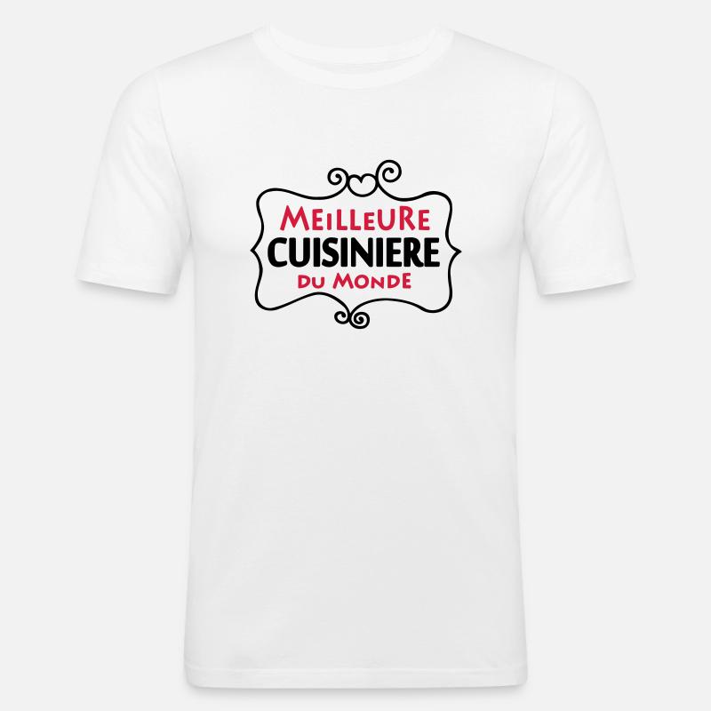 Meilleure CUISINIERE du monde (2c) - Männer Slim Fit T-Shirt - Weiß