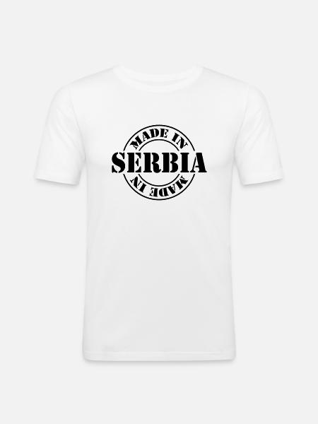 made in serbia m1k2 - Men's Slim Fit T-Shirt - white