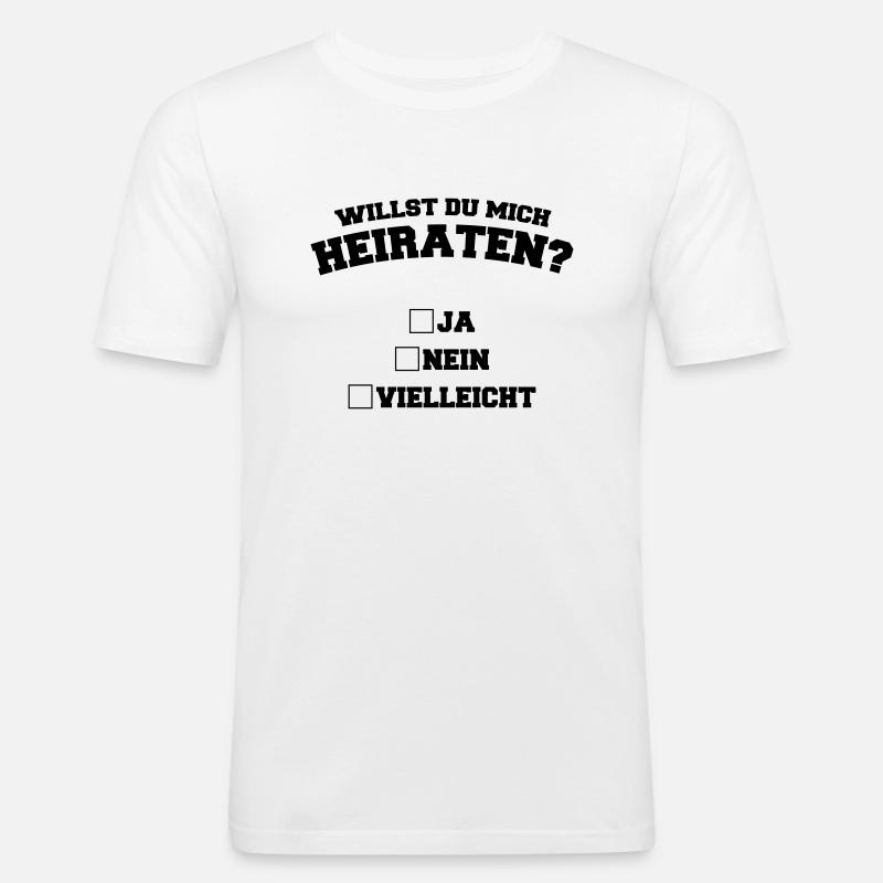 willst_du_mich_heiraten_1 - Männer Slim Fit T-Shirt - Weiß