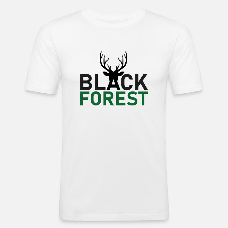 Black Forest - Deer Included - Männer Slim Fit T-Shirt - Weiß