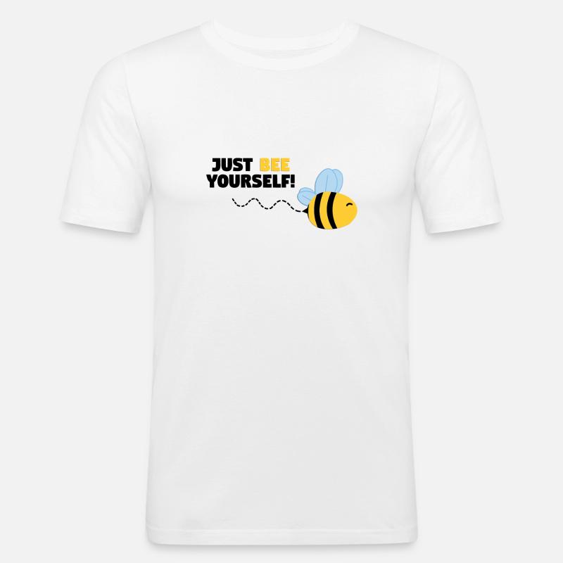 Sei du selbst - Männer Slim Fit T-Shirt - Weiß