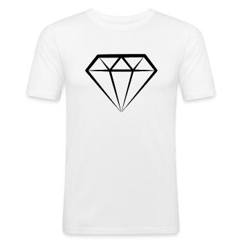 Diamond - Männer Slim Fit T-Shirt - Weiß - Vorne - Nik (191cm)