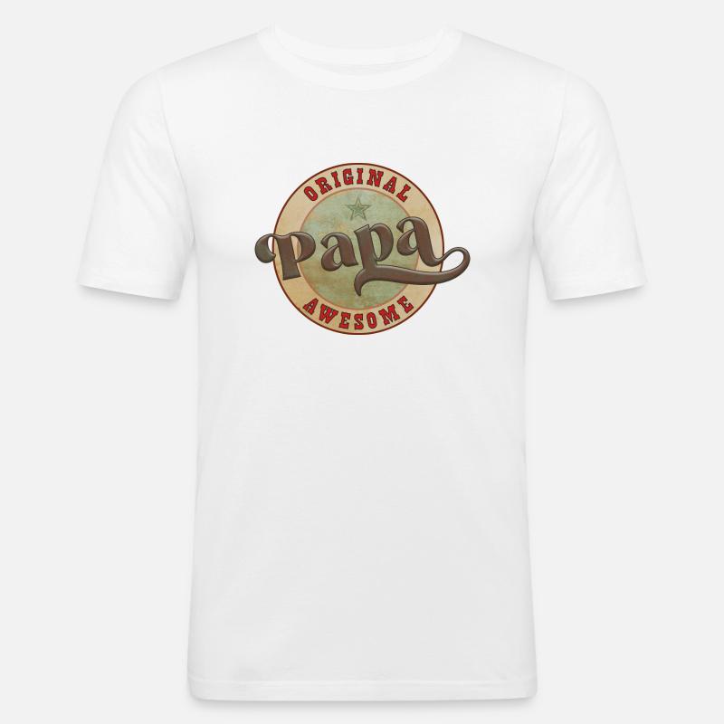 awesome Dad, Daddy, dad, Dad - Men's Slim Fit T-Shirt - white