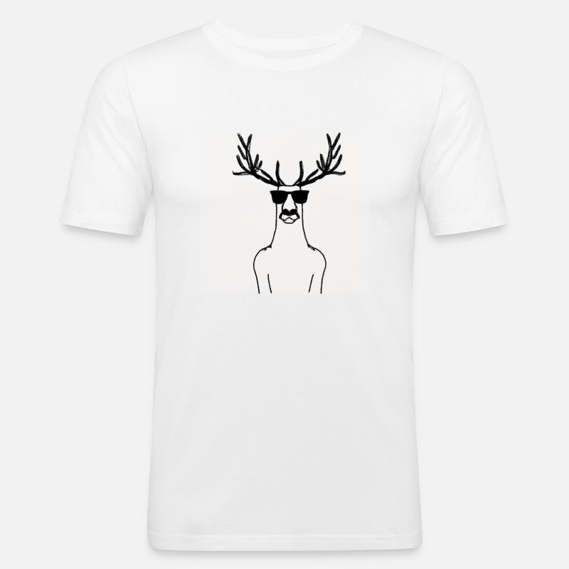 Cool Deer - Männer Slim Fit T-Shirt - Weiß