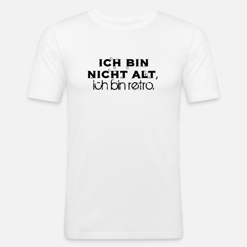Ich bin nicht alt retro - Männer Slim Fit T-Shirt - Weiß