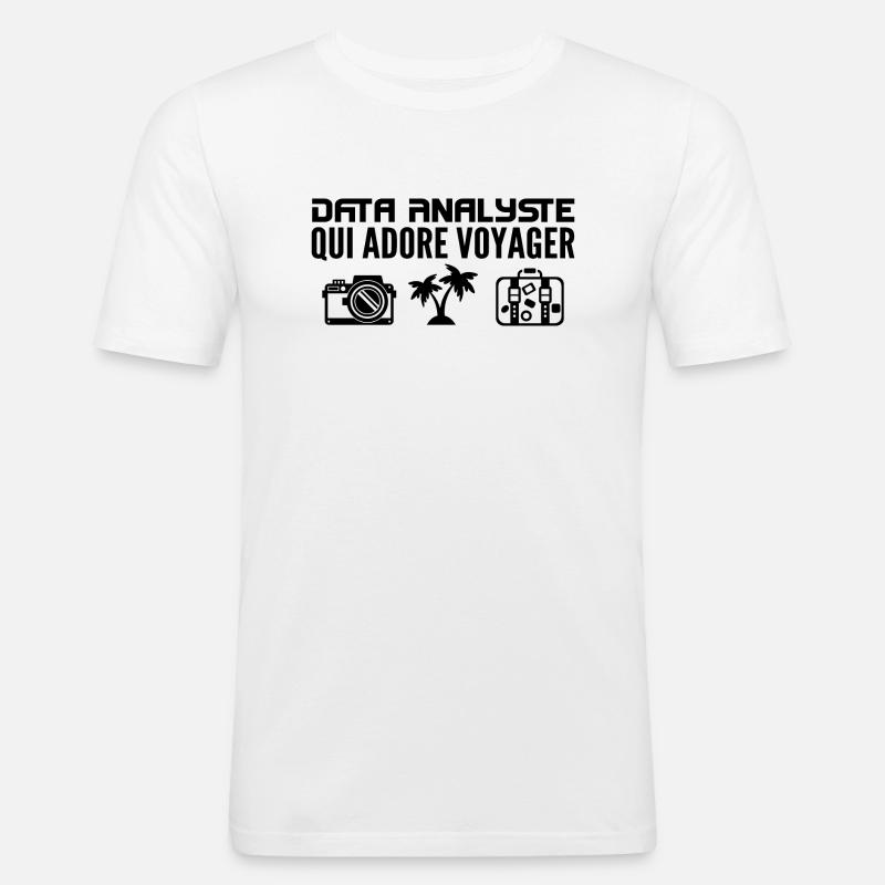 Reisende & Datenanalysten: Leidenschaft & Entdeckung - Männer Slim Fit T-Shirt - Weiß
