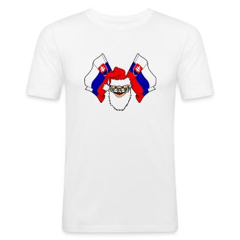 Flagge Slowakei Weihnachtsmann - Männer Slim Fit T-Shirt - Weiß - Vorne - Nik (191cm)
