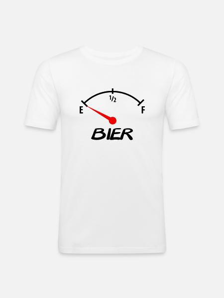 bier - Männer Slim Fit T-Shirt - Weiß