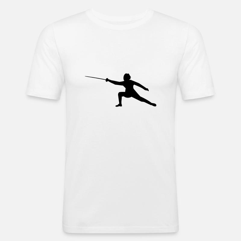 Fencer - Männer Slim Fit T-Shirt - Weiß