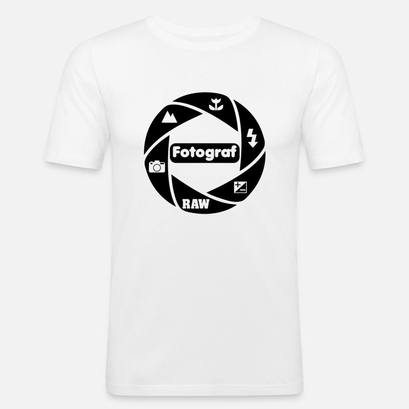 Fotograf - Männer Slim Fit T-Shirt - Weiß