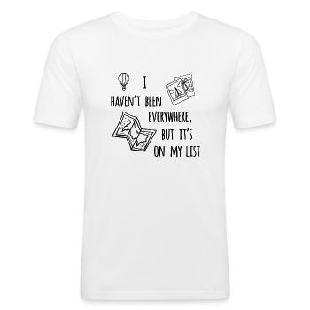 Travel - Männer Slim Fit T-Shirt - Weiß - Vorne - Nik (191cm)