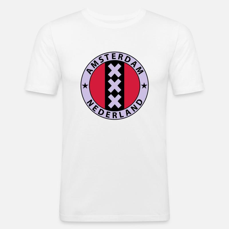 Amsterdam - Männer Slim Fit T-Shirt - Weiß
