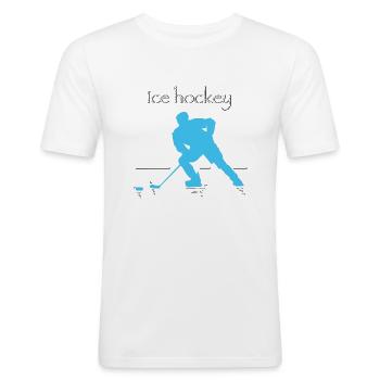 ice hockey - Männer Slim Fit T-Shirt - Weiß - Vorne - Nik (191cm)