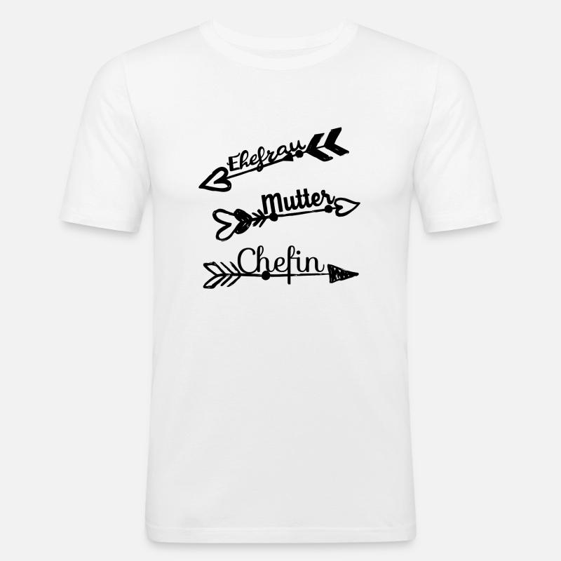 Ehefrau Mutter Chefin - Männer Slim Fit T-Shirt - Weiß