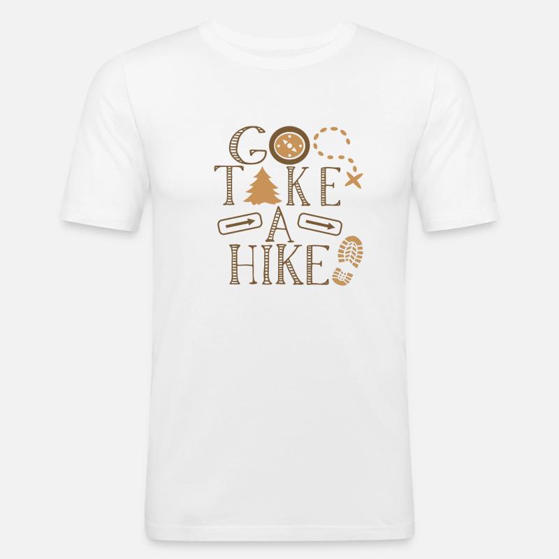 Go Take A Hike - Männer Slim Fit T-Shirt - Weiß