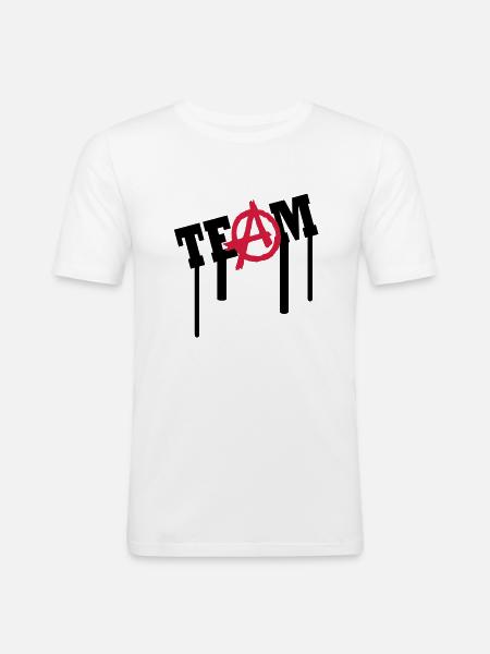 a team graffiti - Men's Slim Fit T-Shirt - white