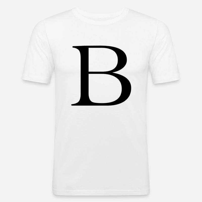 B - Männer Slim Fit T-Shirt - Weiß