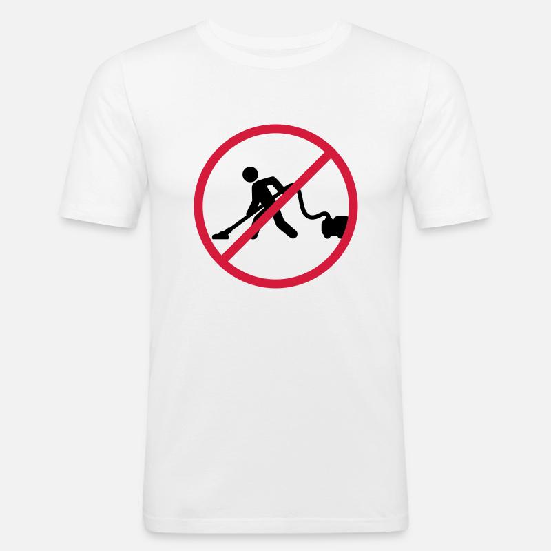 No Vacuuming - Männer Slim Fit T-Shirt - Weiß