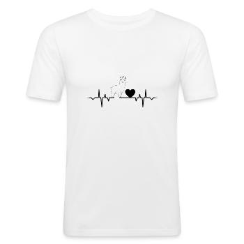 Llama Alpaca Heartbeat - Men's Slim Fit T-Shirt - white - Front - Nik (191cm)