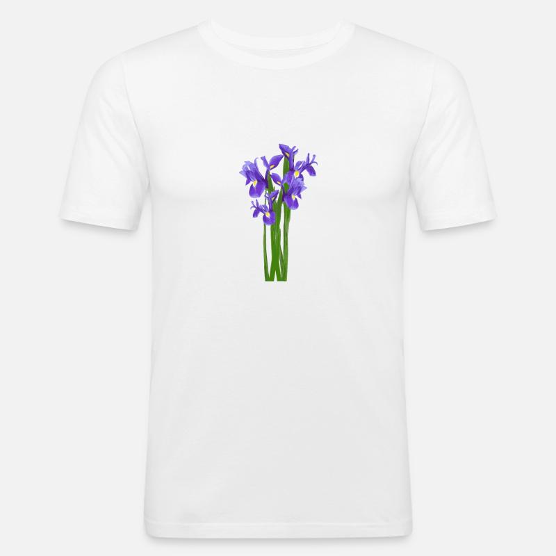 Blumen Frühling Iris Schwertlilien - Geschenkidee - Männer Slim Fit T-Shirt - Weiß