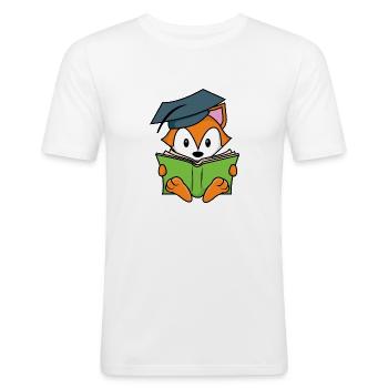 Smart Fox - Men's Slim Fit T-Shirt - white - Front - Nik (191cm)