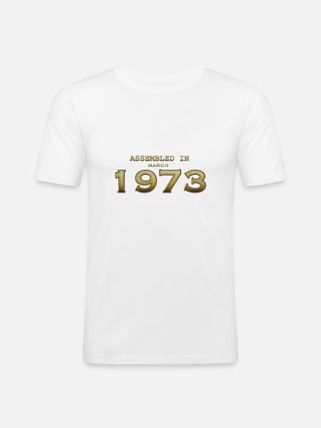 Assembled March 1973 - Men's Slim Fit T-Shirt - white