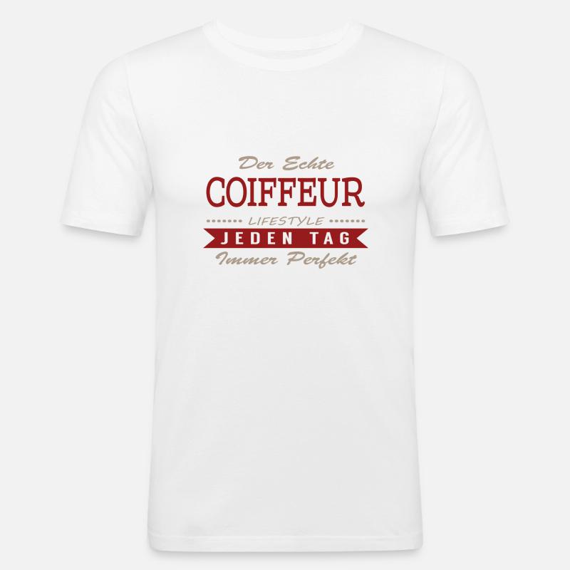 Der echte Coiffeur - Männer Slim Fit T-Shirt - Weiß