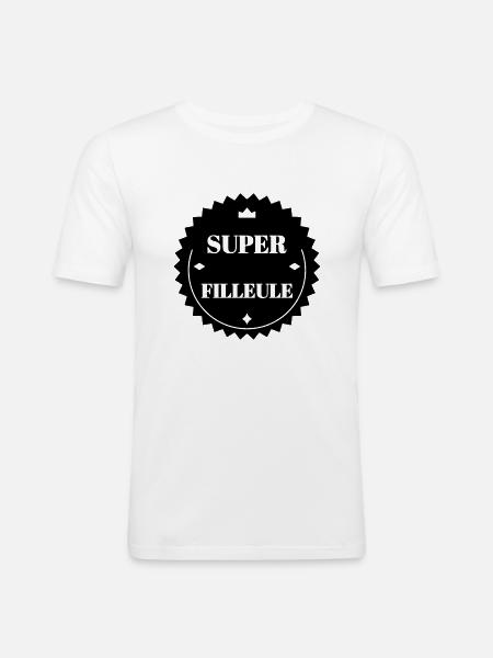 Parrain / Marraine / Filleule / Filleul - T-shirt près du corps Homme - blanc