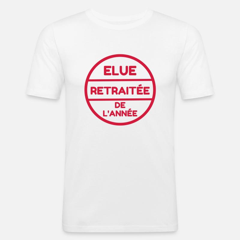 retraite / retraité / retraitée / pension - T-shirt près du corps Homme - blanc