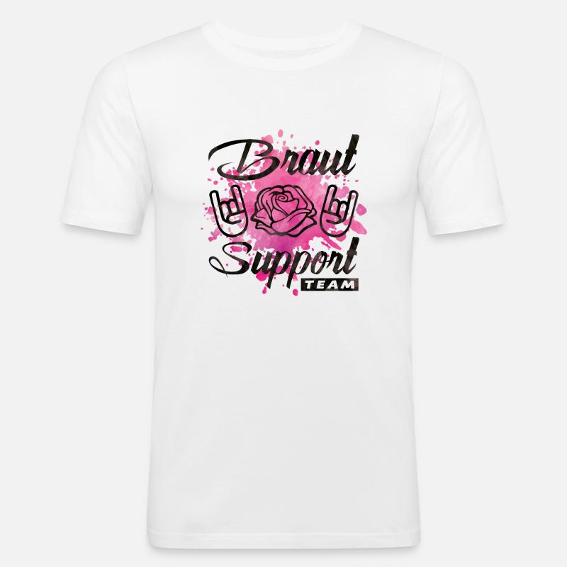 braut support rose party - Männer Slim Fit T-Shirt - Weiß