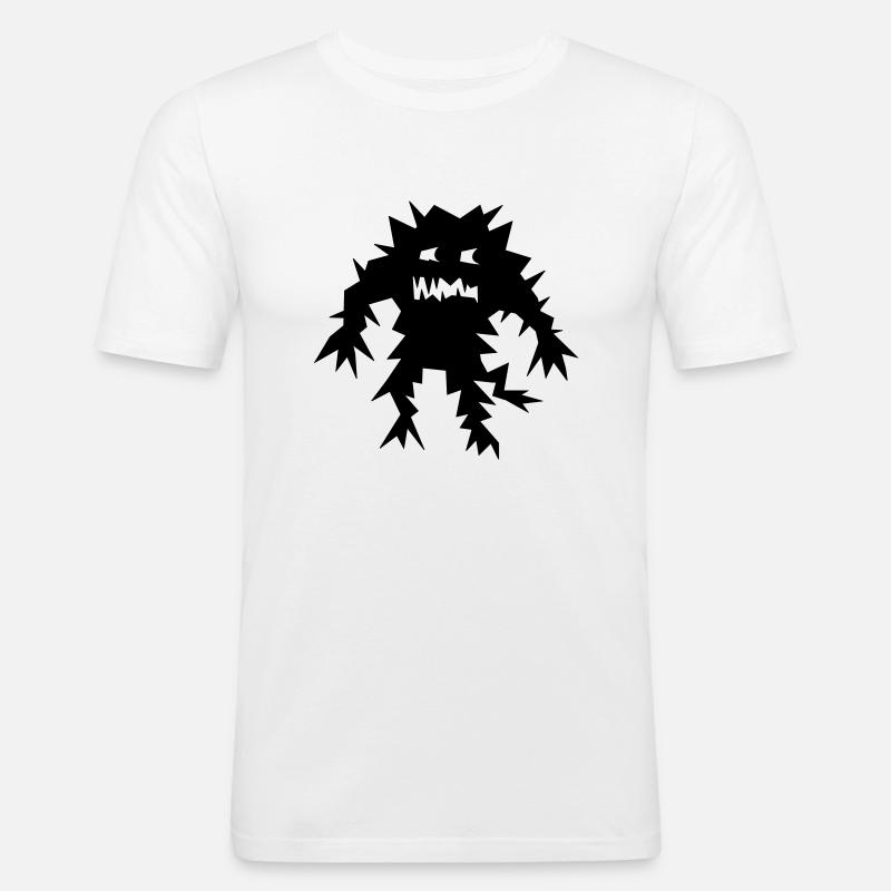 Monster - Männer Slim Fit T-Shirt - Weiß