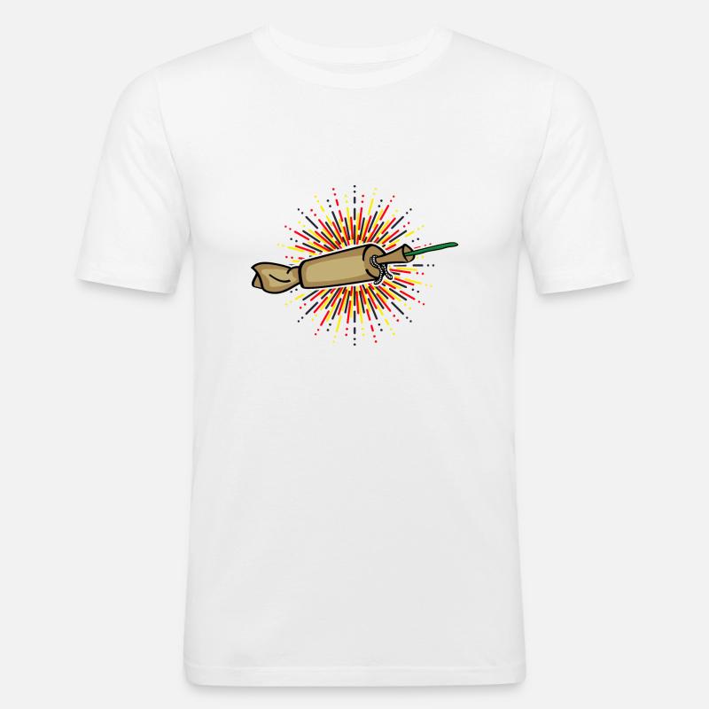 Spanish Cracker Explosion - Männer Slim Fit T-Shirt - Weiß