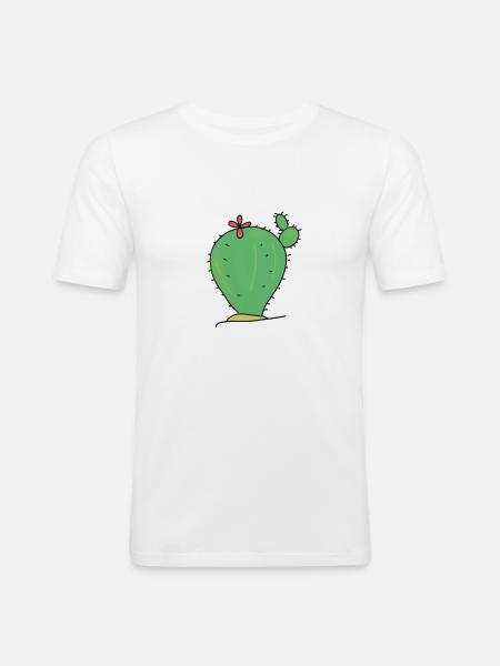 CACTUS CACTUS - Men's Slim Fit T-Shirt - white