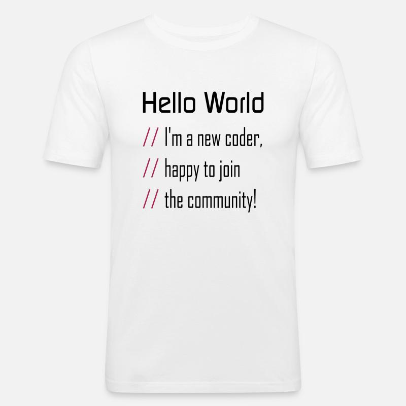 Hallo Welt, mein neuer Programmierer - Männer Slim Fit T-Shirt - Weiß