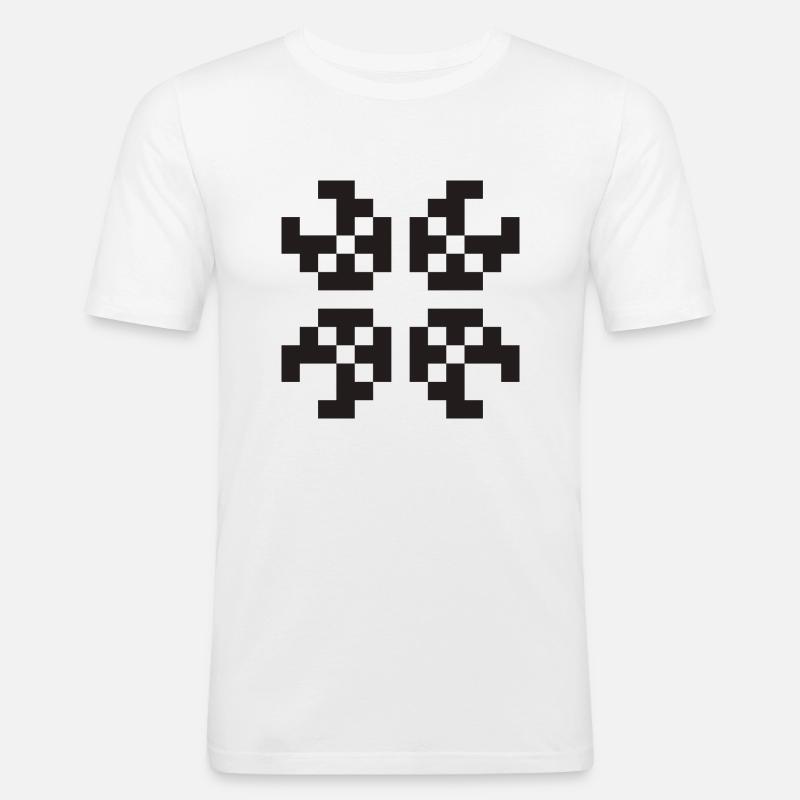 Pixel Figur Programmierer Webdesigner Geschenk - Männer Slim Fit T-Shirt - Weiß
